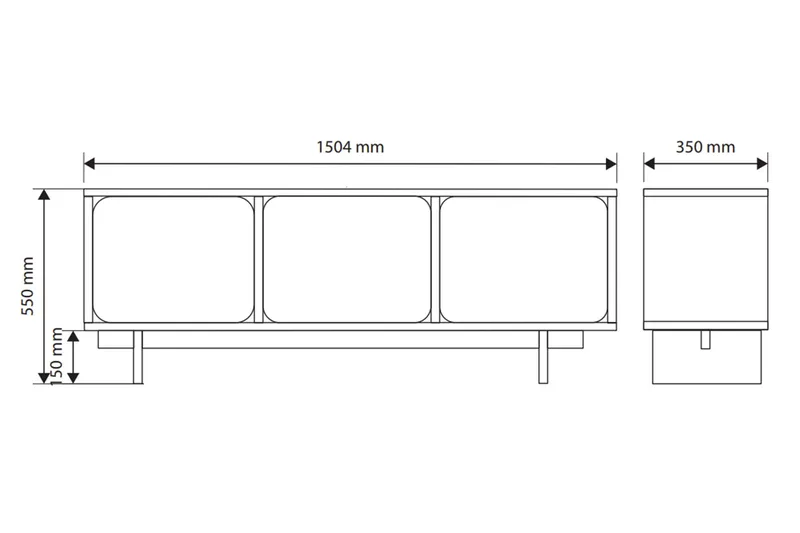 Marinport Tv-bänk 150 cm - Beige - Möbler - Tv möbel & mediamöbel - TV bänk & mediabänk