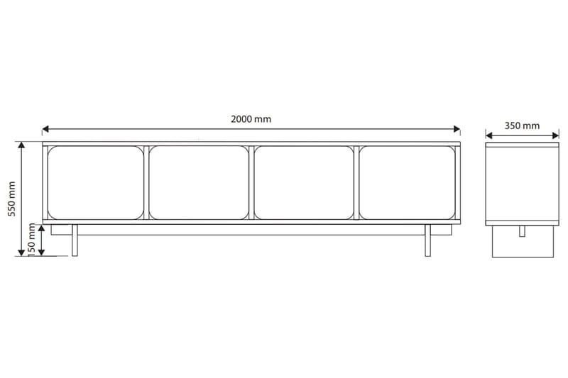 Marinport Tv-bänk 200 cm - Beige - Möbler - Tv möbel & mediamöbel - TV bänk & mediabänk