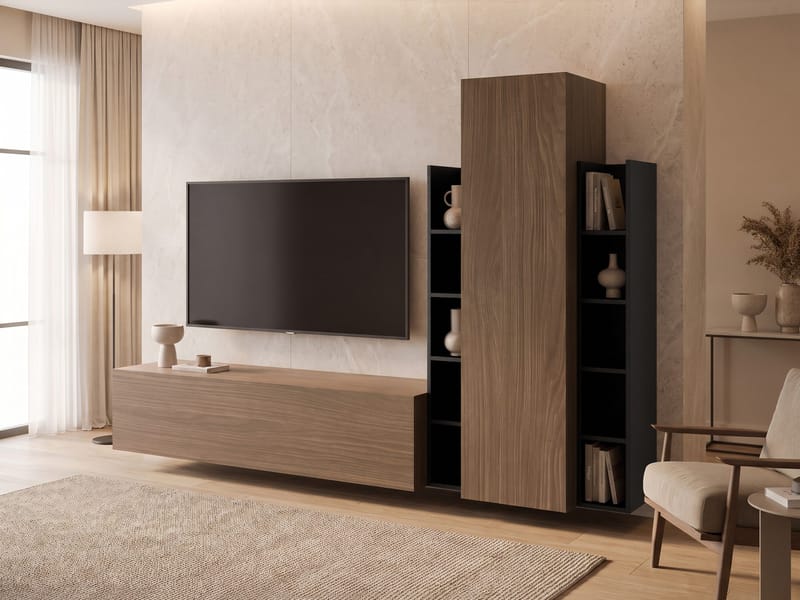 Marlic Tv-möbel 230 cm - Brun|svart - Möbler - Tv möbel & mediamöbel - TV-möbelset