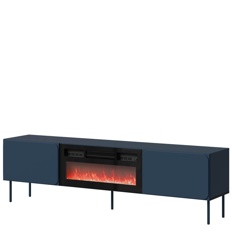 Marros Tv-bänk 200 cm med Elkamin, Blå