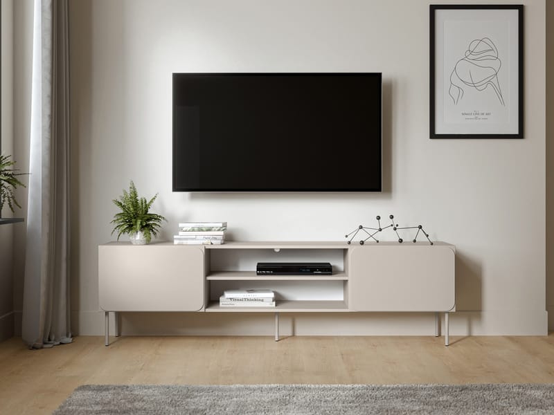 Marros Tv-bänk 200 cm med hyllor - Beige - Möbler - Tv möbel & mediamöbel - TV bänk & mediabänk