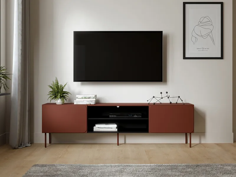 Marros Tv-bänk 200 cm med hyllor - Toskanskt röd - Möbler - Tv möbel & mediamöbel - TV bänk & mediabänk