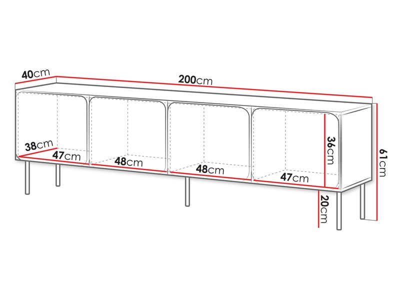 Marros Tv-bänk 200 cm - Toskanskt röd - Möbler - Tv möbel & mediamöbel - TV skåp