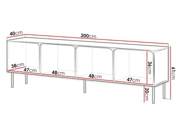 Marros Tv-bänk 200 cm - Toskanskt röd - Möbler - Tv möbel & mediamöbel - TV bänk & mediabänk