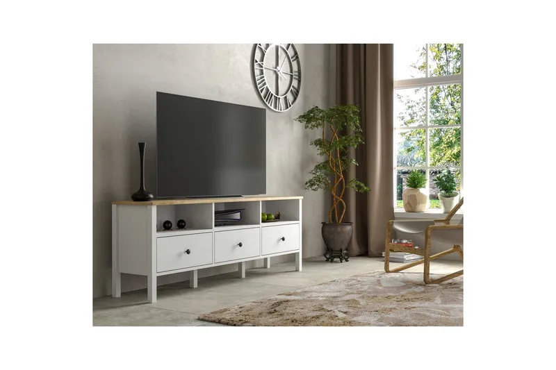 Marven Tv-bänk 160 cm - Natur/Vit - Möbler - Tv möbel & mediamöbel - TV bänk & mediabänk