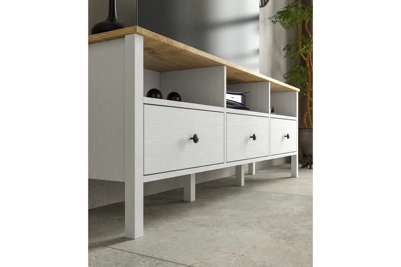 Marven Tv-bänk 160 cm - Natur/Vit - Möbler - Tv möbel & mediamöbel - TV bänk & mediabänk