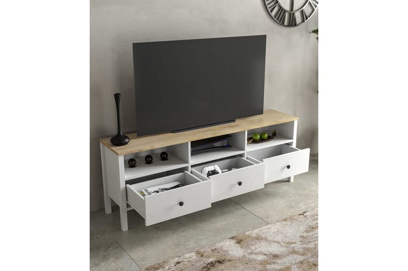 Marven Tv-bänk 160 cm - Natur/Vit - Möbler - Tv möbel & mediamöbel - TV bänk & mediabänk