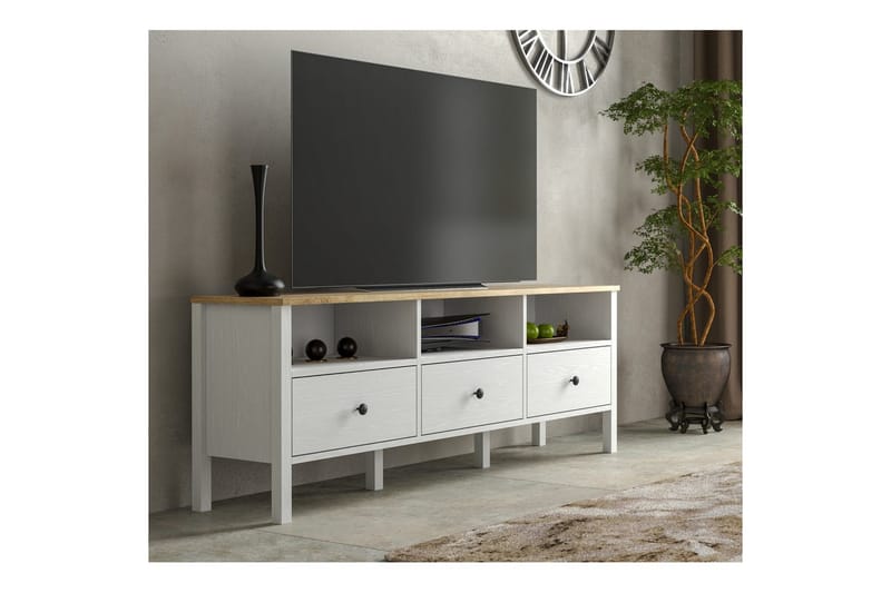 Marven Tv-bänk 160 cm - Natur/Vit - Möbler - Tv möbel & mediamöbel - TV bänk & mediabänk