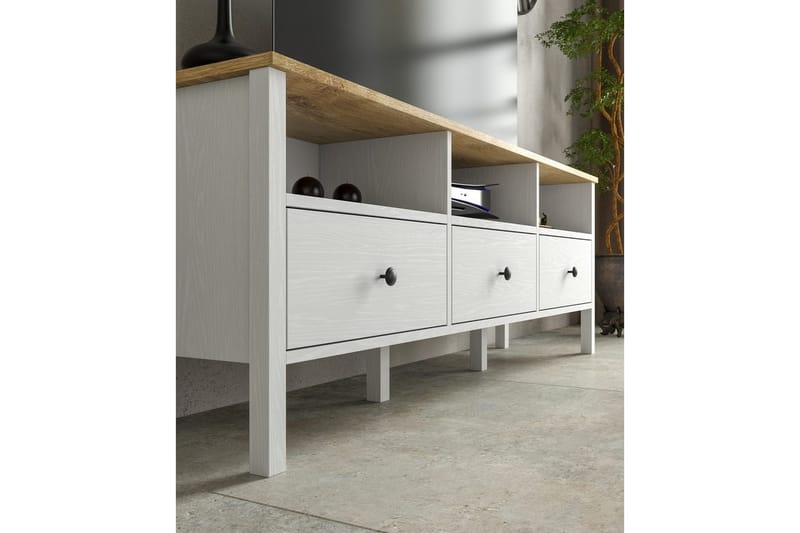 Marven Tv-bänk 160 cm - Natur/Vit - Möbler - Tv möbel & mediamöbel - TV bänk & mediabänk