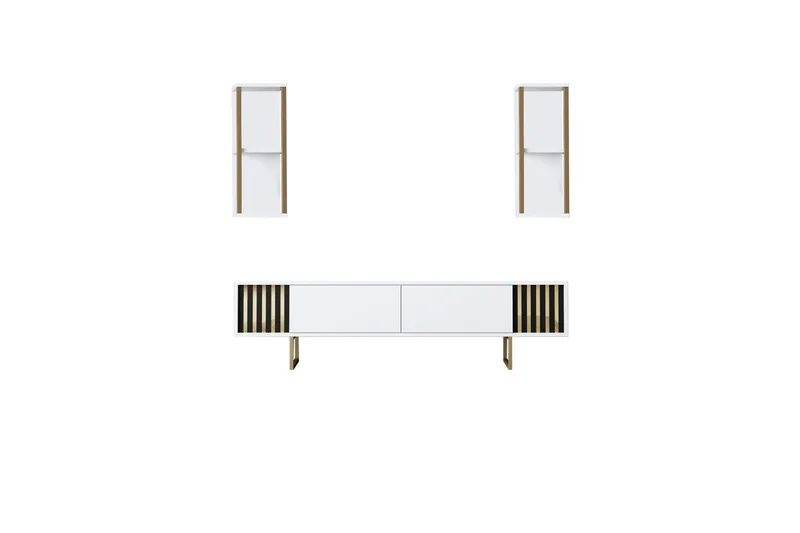 Masatomo Tv-bänk 180 cm - Vit/Svart - Möbler - Tv möbel & mediamöbel - TV bänk & mediabänk