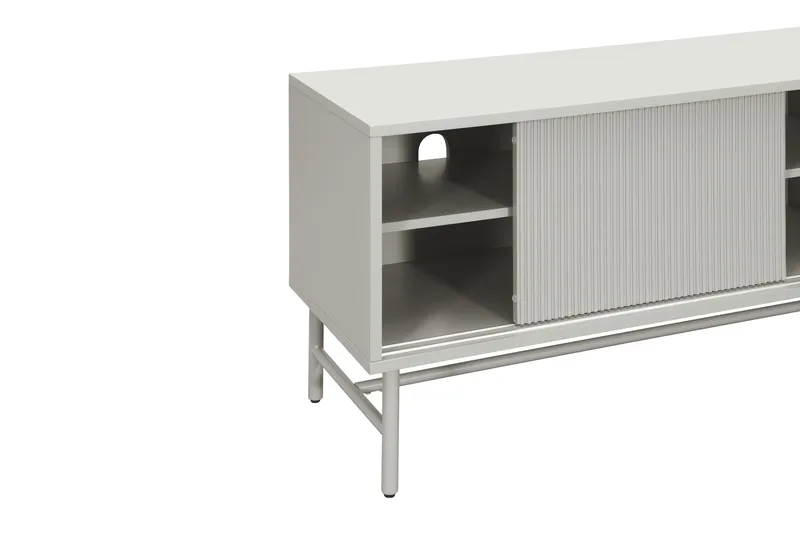 Matterhorn Smal tv-bänk med förvaring 40 cm djup 157 cm bred 58 cm hög - Beige - Möbler - Tv möbel & mediamöbel - TV bänk & mediabänk