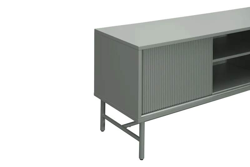 Matterhorn Smal tv-bänk med förvaring 40 cm djup 157 cm bred 58 cm hög - Grön - Möbler - Tv möbel & mediamöbel - TV bänk & mediabänk