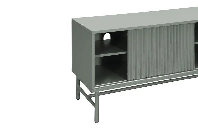 Matterhorn Smal tv-bänk med förvaring 40 cm djup 157 cm bred 58 cm hög - Grön - Möbler - Tv möbel & mediamöbel - TV bänk & mediabänk