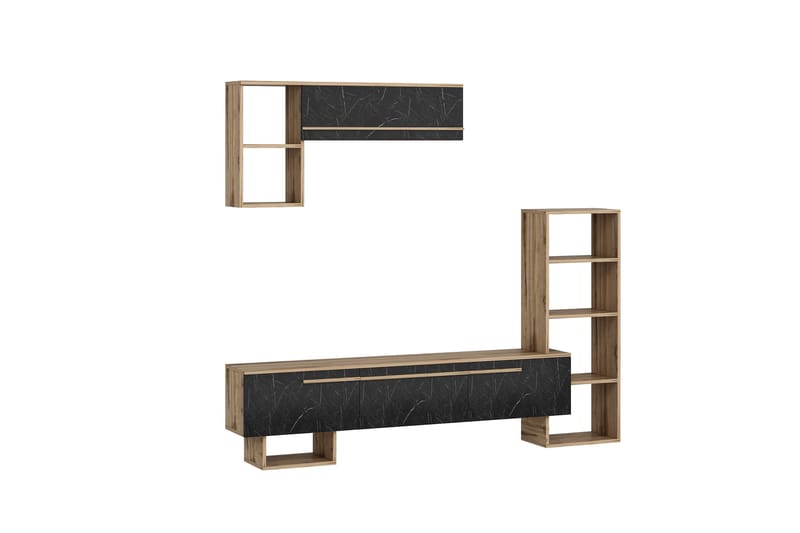 Mega Tv-möbelset 120x22 cm Brun/Svart - Hanah Home - Möbler - Tv möbel & mediamöbel - TV-möbelset