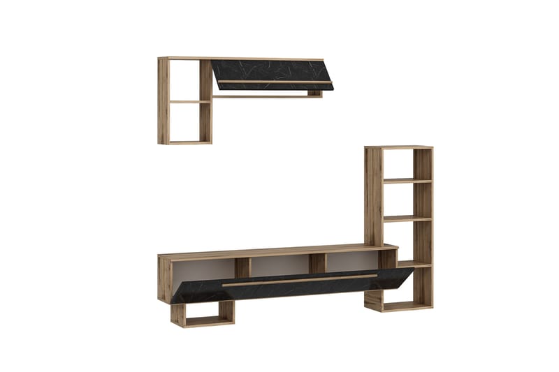 Mega Tv-möbelset 120x22 cm Brun/Svart - Hanah Home - Möbler - Tv möbel & mediamöbel - TV-möbelset