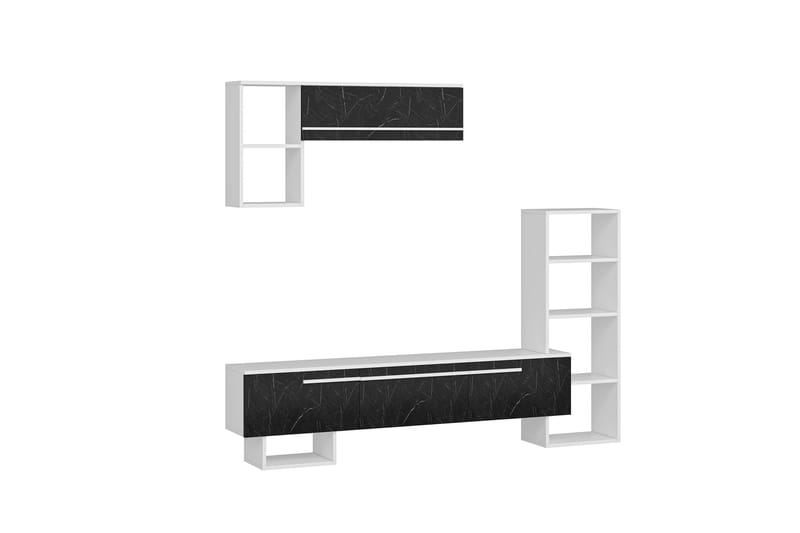 Mega Tv-möbelset 120x22 cm Vit/Svart - Hanah Home - TV-möbelset