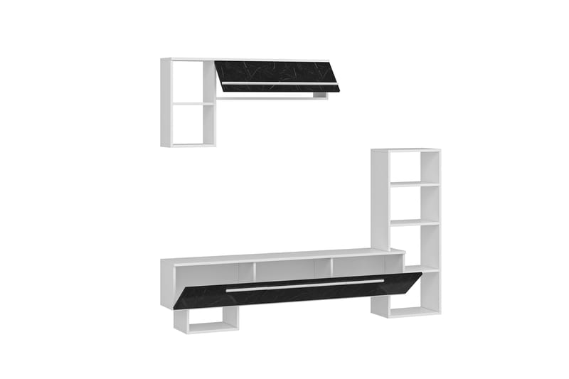 Mega Tv-möbelset 120x22 cm Vit/Svart - Hanah Home - TV-möbelset