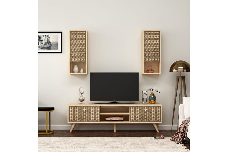 Melinsa Tv-möbelset 150x35 cm Brun - Hanah Home - TV-möbelset