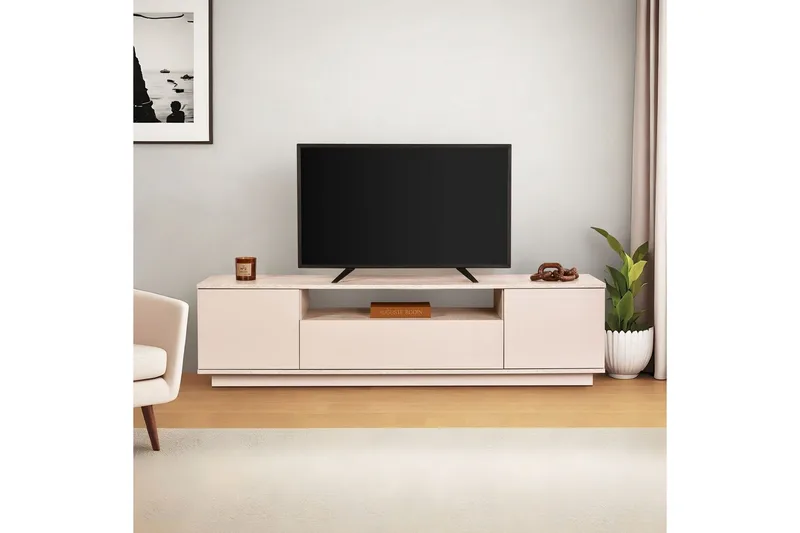 Meni Tv-bänk 180 cm - Mörkbrun/Taupe - Möbler - Tv möbel & mediamöbel - TV bänk & mediabänk