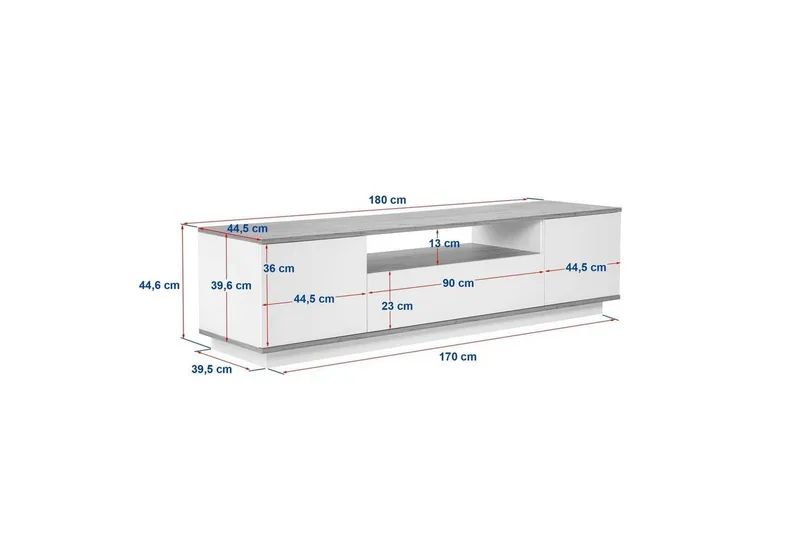 Meni Tv-bänk 180 cm - Mörkbrun/Taupe - Möbler - Tv möbel & mediamöbel - TV bänk & mediabänk