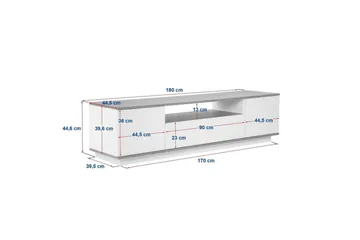 Meni Tv-bänk 180 cm - Mörkbrun/Taupe - Möbler - Tv möbel & mediamöbel - TV bänk & mediabänk