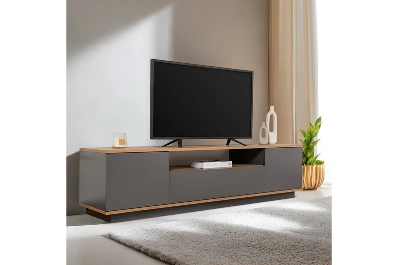 Meni Tv-bänk 180 cm - Natur/Antracit - Möbler - Tv möbel & mediamöbel - TV bänk & mediabänk
