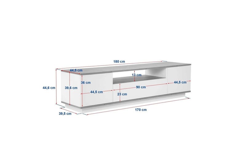 Meni Tv-bänk 180 cm - Natur/Gul - Möbler - Tv möbel & mediamöbel - TV bänk & mediabänk