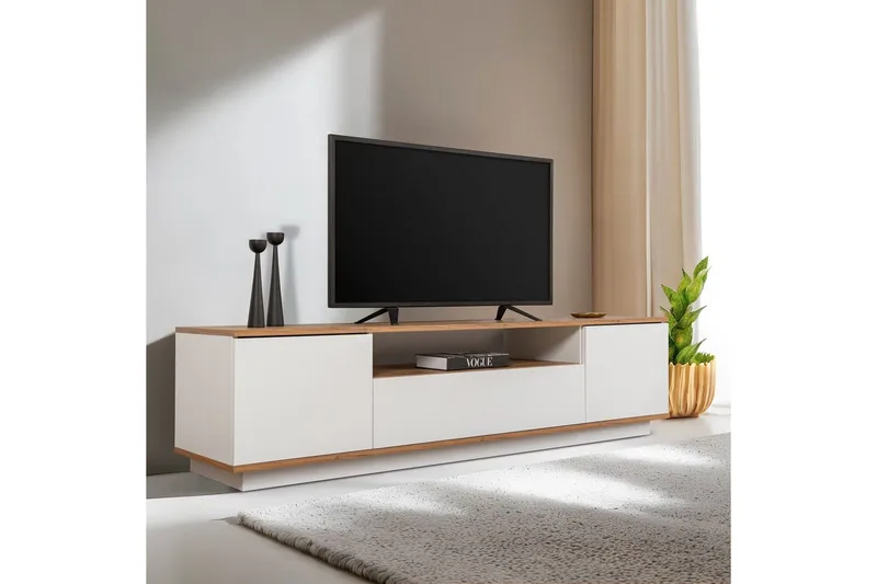 Meni Tv-bänk 180 cm - Natur/Vit - Möbler - Tv möbel & mediamöbel - TV bänk & mediabänk