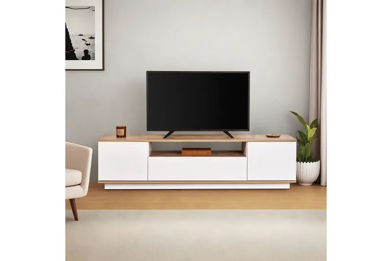 Meni Tv-bänk 180 cm - Natur/Vit - Möbler - Tv möbel & mediamöbel - TV bänk & mediabänk