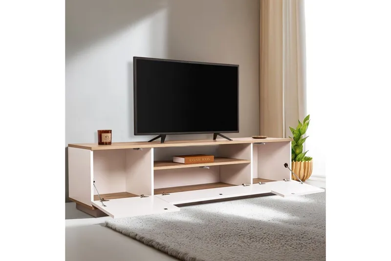 Meni Tv-bänk 180 cm - Natur/Vit - Möbler - Tv möbel & mediamöbel - TV bänk & mediabänk