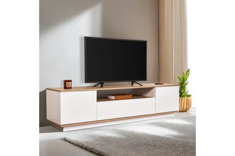 Meni Tv-bänk 180 cm - Natur/Vit - Möbler - Tv möbel & mediamöbel - TV bänk & mediabänk