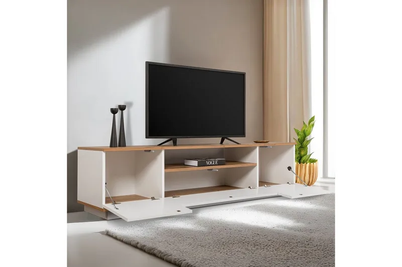 Meni Tv-bänk 180 cm - Natur/Vit - Möbler - Tv möbel & mediamöbel - TV bänk & mediabänk