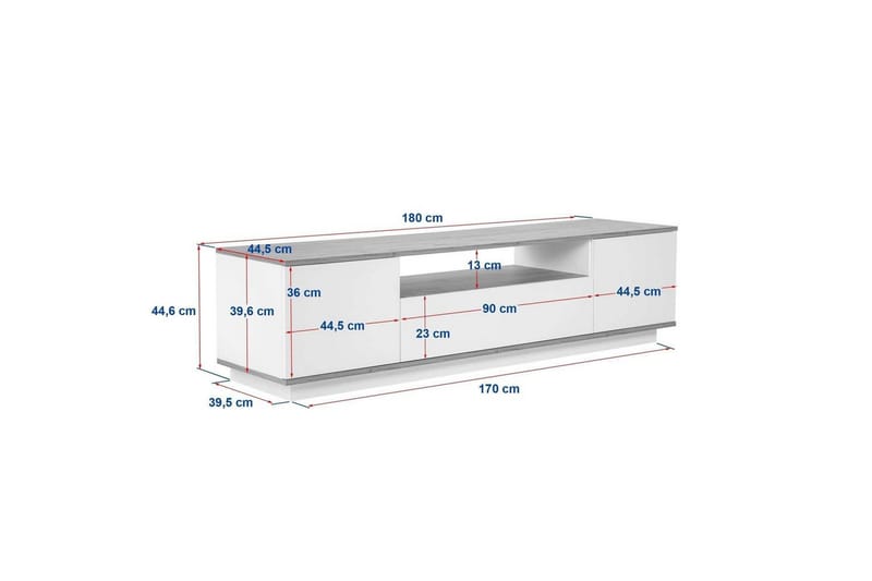 Meni Tv-bänk 180 cm - Natur/Vit - Möbler - Tv möbel & mediamöbel - TV bänk & mediabänk