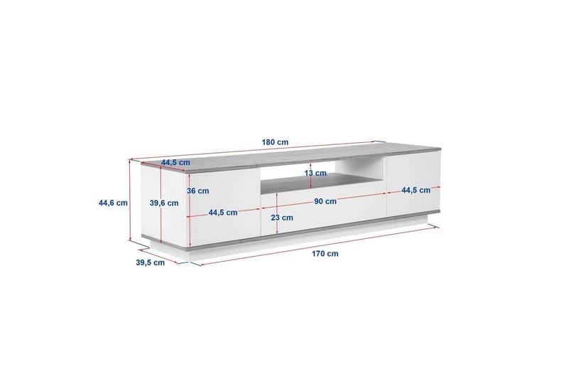Meni Tv-bänk 180 cm - Natur/Vit - Möbler - Tv möbel & mediamöbel - TV bänk & mediabänk