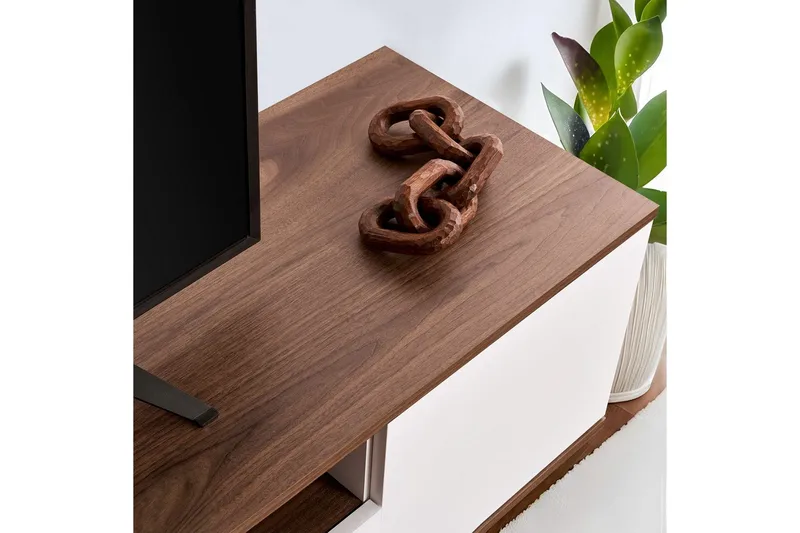 Meni Tv-bänk 180 cm - Vit/Brun - Möbler - Tv möbel & mediamöbel - TV bänk & mediabänk