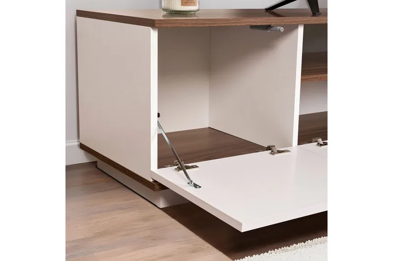 Meni Tv-bänk 180 cm - Vit/Brun - Möbler - Tv möbel & mediamöbel - TV bänk & mediabänk