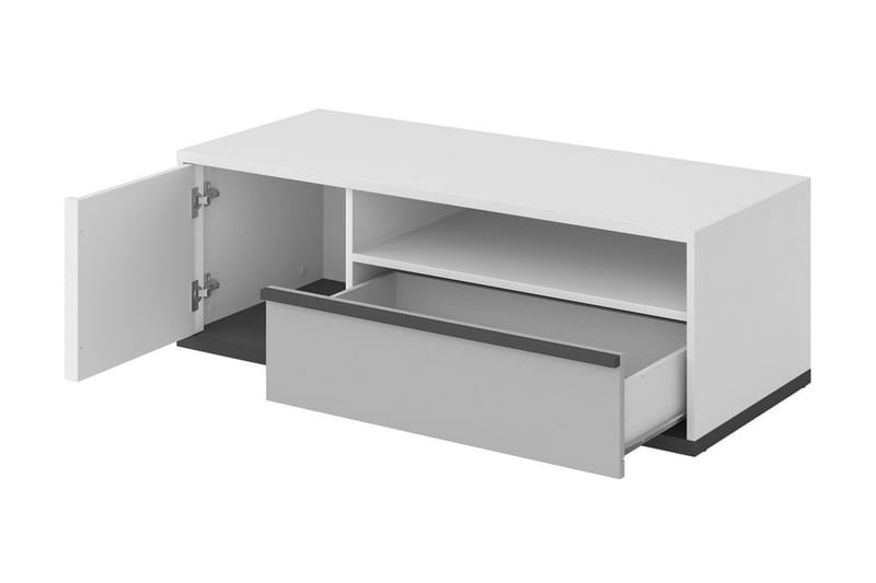 Metropolitan Tv-bänk 120x50 cm - Vit/Ljusgrå/Svart - Möbler - Tv möbel & mediamöbel - TV bänk & mediabänk