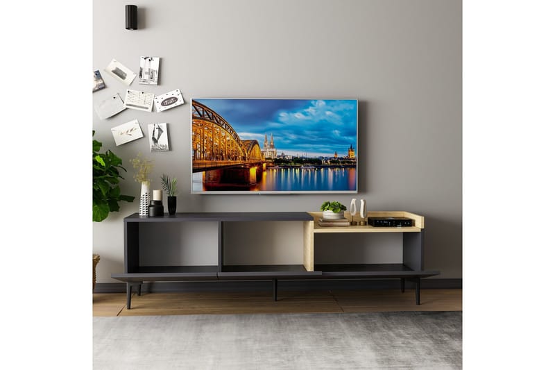 Mijara Tv-bänk 160x37 cm Svart - Hanah Home - Möbler - Tv möbel & mediamöbel - TV bänk & mediabänk