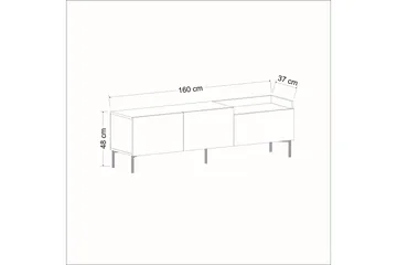 Mijara Tv-bänk 160x37 cm Svart - Hanah Home - Möbler - Tv möbel & mediamöbel - TV bänk & mediabänk