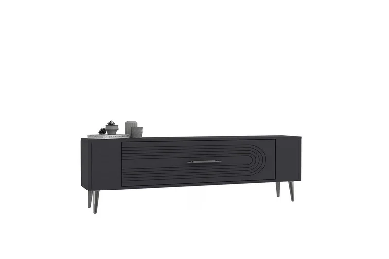 Mirel Tv-bänk 120 cm - Antracit/Silver - Möbler - Tv möbel & mediamöbel - TV bänk & mediabänk