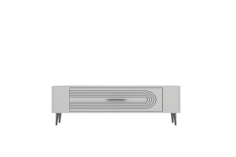 Mirel Tv-bänk 120 cm - Vit/Silver - Möbler - Tv möbel & mediamöbel - TV bänk & mediabänk