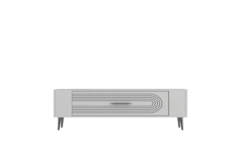 Mirel Tv-bänk 120 cm - Vit/Silver - Möbler - Tv möbel & mediamöbel - TV bänk & mediabänk