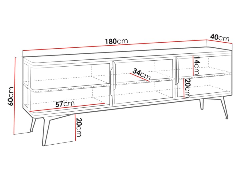 Mireva Tv-bänk 180 cm - beige, guld - Möbler - Tv möbel & mediamöbel - TV bänk & mediabänk