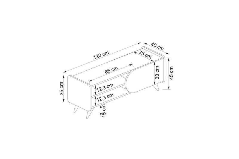 Mirra Tv-bänk 120 cm - Blå/Vit - Möbler - Tv möbel & mediamöbel - TV bänk & mediabänk