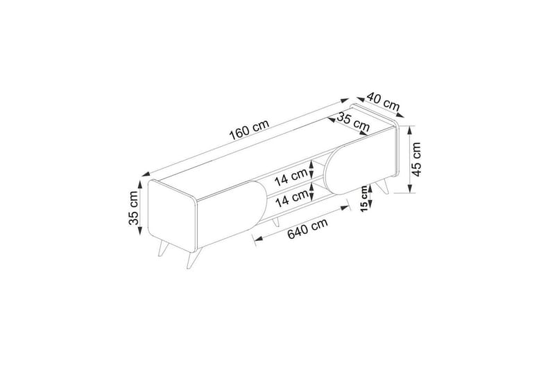 Mirra Tv-bänk 160 cm - Blå/Vit - Möbler - Tv möbel & mediamöbel - TV bänk & mediabänk