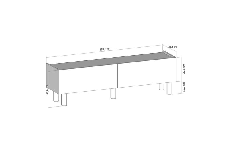 Mittopuri Tv-bänk 153,6 cm - Taupe/Vit - Möbler - Tv möbel & mediamöbel - TV bänk & mediabänk