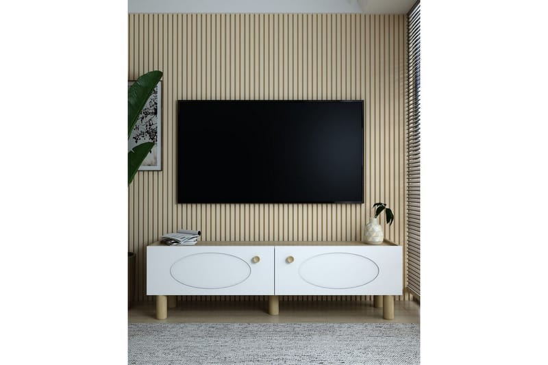 Mittopuri Tv-bänk 153,6 cm - Taupe/Vit - Möbler - Tv möbel & mediamöbel - TV bänk & mediabänk