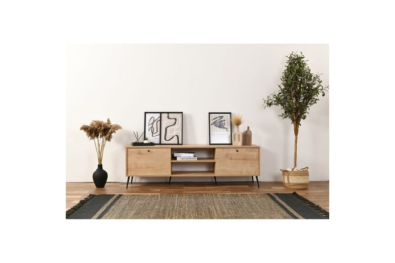 Mjudi Tv-bänk 55 cm - Ljusfärgat trä - Möbler - Tv möbel & mediamöbel - TV bänk & mediabänk