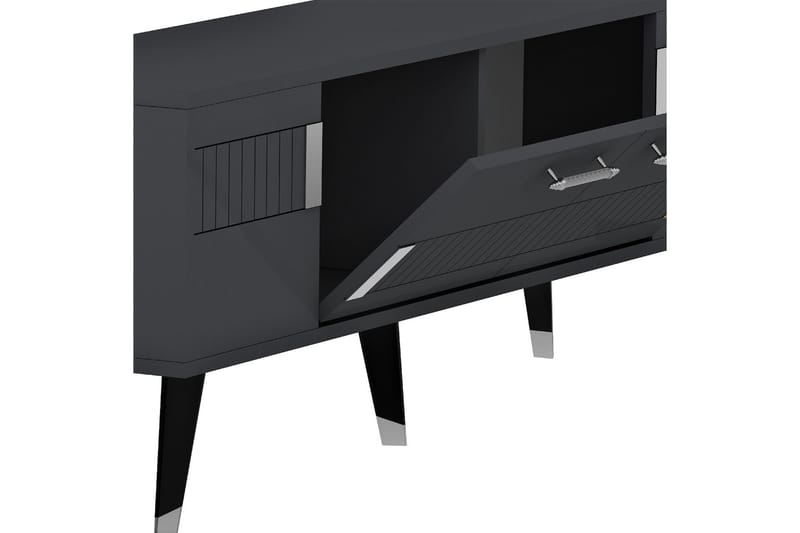 Moda Tv-bänk 150x35 cm Svart/Silver - Hanah Home - TV bänk & mediabänk