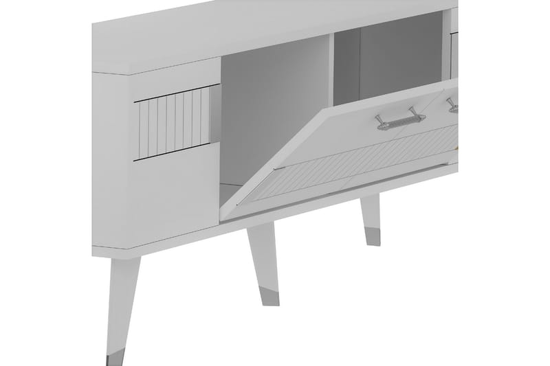 Moda Tv-bänk 150x35 cm Vit/Silver - Hanah Home - TV bänk & mediabänk